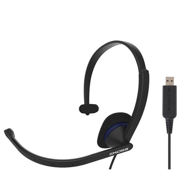USB Hörlurar med Brusreducerande Mikrofon, Kontors Videokonferens KOSS CS195 USB Svart