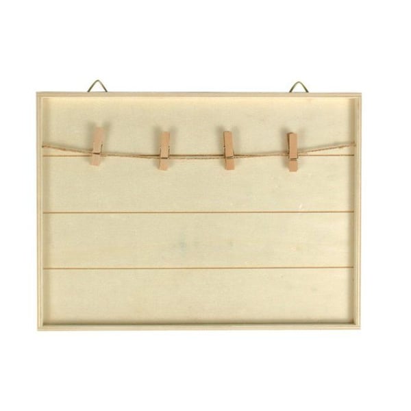 MégaCréa DIY - Trä pêle-mêle med tråd och klämmor 30 x 22 x 1,5 cm