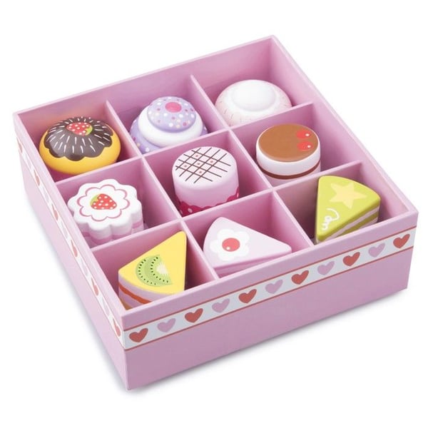 Spelset för barn - NEW CLASSIC TOYS - Assortiment Bakverk - 9 delar - Rosa - Presentlåda