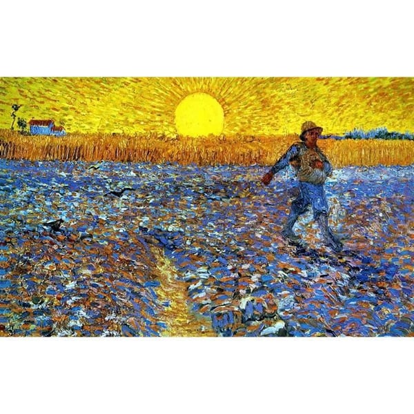 Legendarte Canvastavla - Sådd vid solnedgången - Vincent Van Gogh - P-086 Multi
