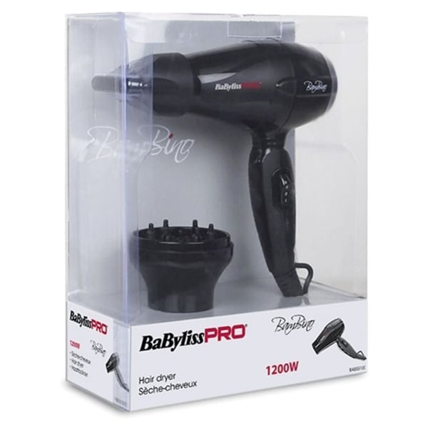 Hårtork - BaByliss PRO - BAB5510E - Resa - Bi-spänning 120-240V - 2 hastigheter och temperaturer