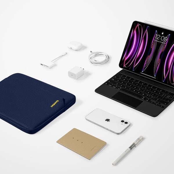 Tabletfodral - TOMTOC - Light-A18 - Kompatibel med iPad Pro 12,9 tum - Blå - Spillresistent