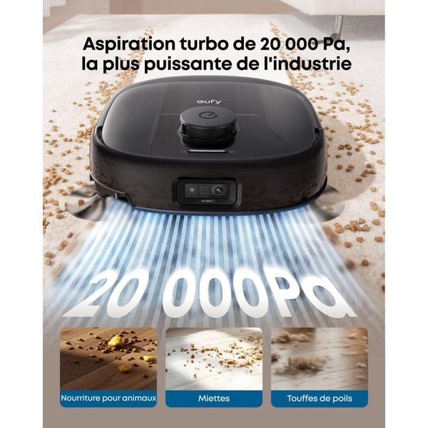Robotdammsugare med mopp - EUFY Omni E28 - 20 000 Pa - Svart