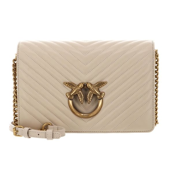 Axelväska - PINKO - Love Click Classic - Lammnappa - Beige - Dimensioner 25x16x7.5cm