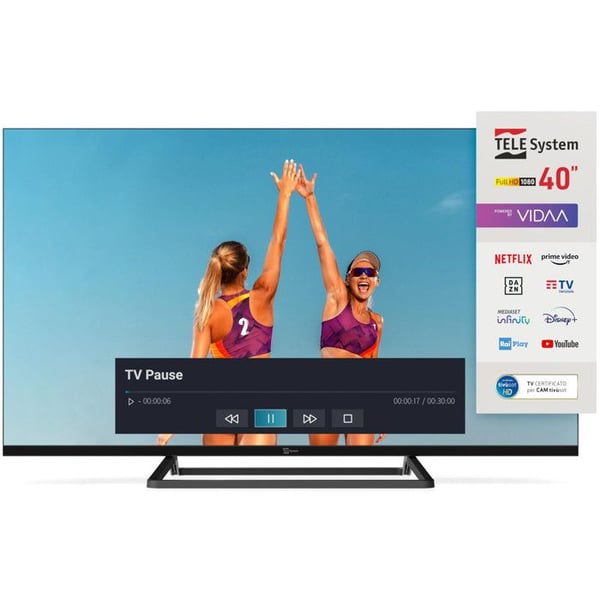 TELE-järjestelmä Älykäs TV 40 Tuumaa Full HD LED Reunaton DVB-T2 tivùsat