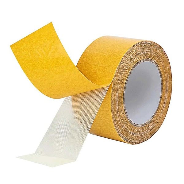 Dubbelhäftande tejp - AVIZAR - 5 cm x 20 m - Stark motståndskraft - Anti-stretch - Gul