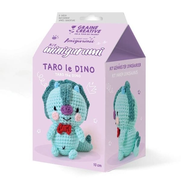 Krångla - GRAINE CRÉATIVE - Amigurumi Dinosaurie - Allt Nödvändigt Inkluderat - Färg Vit