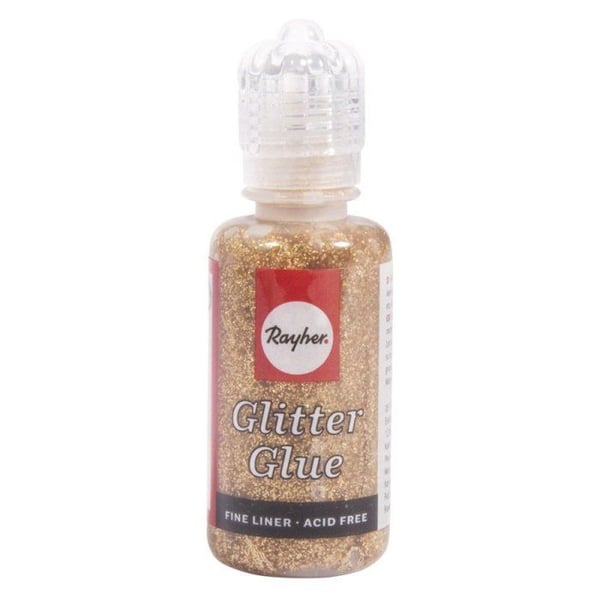 Holografisk glittrande lim, flaska 20 ml, glänsande guld