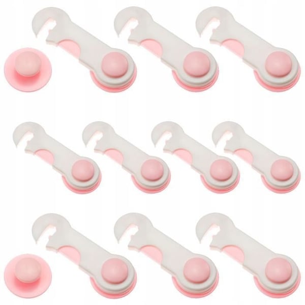 Barnsäkerhetslås - Universella - 10-pack - Skydd för lådor och skåp - Lätt att installera