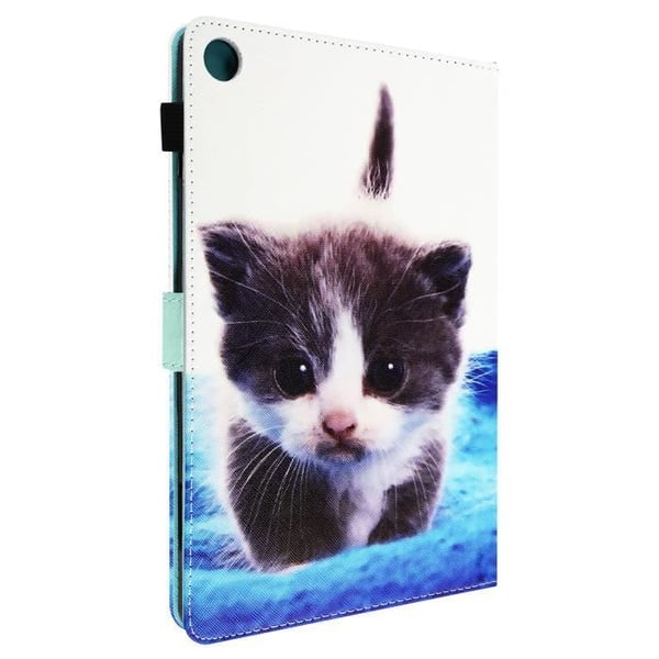 Fodral till Lenovo Tab M10 Gen 3 - AVIZAR - Cat - Ljusblå - Vit - Syntet