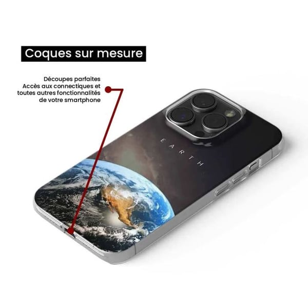 Tryckt silikonfodral som är kompatibelt med Apple iPhone 15 Earth