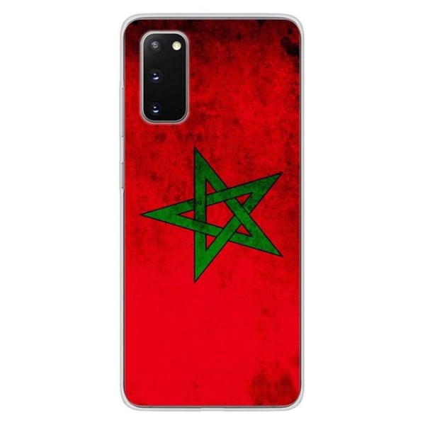 1001Coques - Silikonfodral kompatibelt med Samsung Galaxy S20 Plus - Marockansk flaggmönster - Originaldesign tryckt i Frankrike