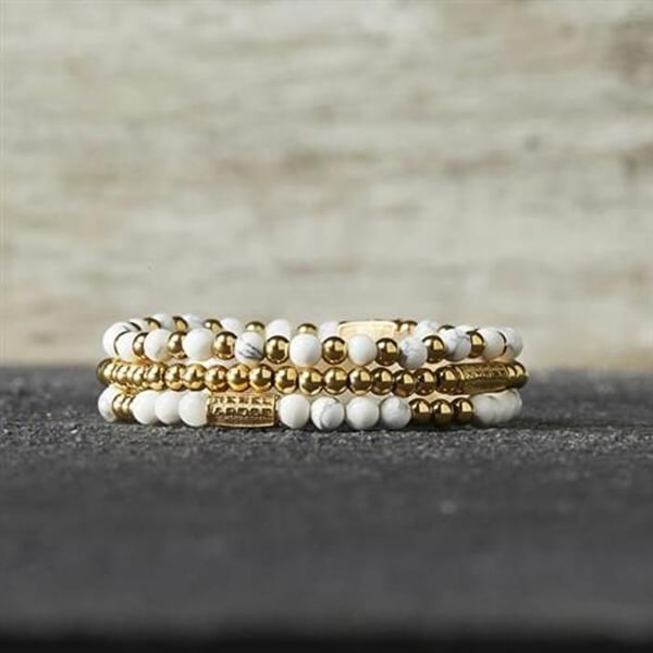 Armband - REBEL&ROSE - RR-40113-G - Vit guld - 16,5 cm - Kvinna