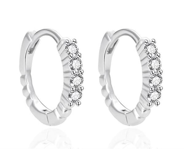 Örhängen - AGATO - AGT-E065KW - Silver 925 - Kubisk zirkon - 1,2 x 0,2 cm