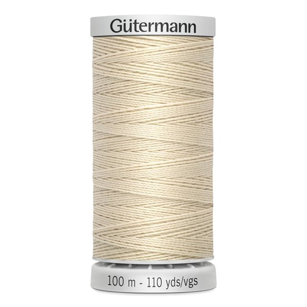 Fil extra stark 100% polyester Gutermann, set med 5 spolar av 100m - Att 169 - ljus beige