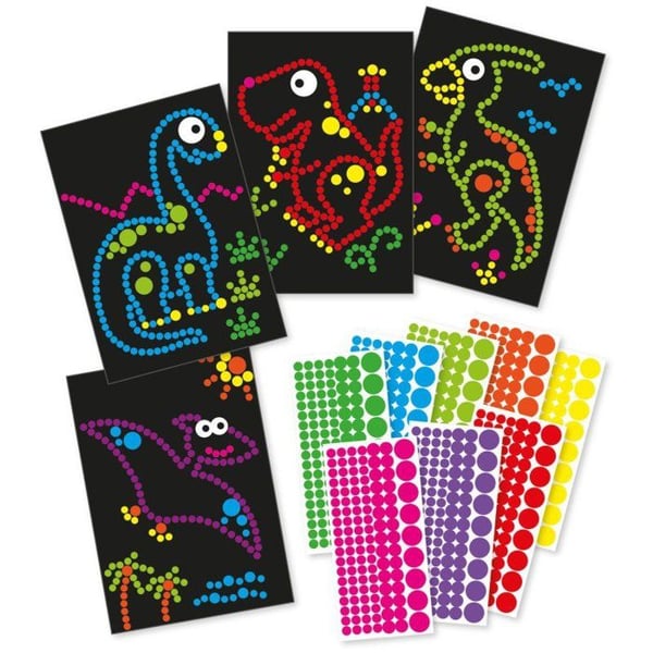 MégaCréa DIY - Dinosaurie klistermärke spel för barn 4 delar