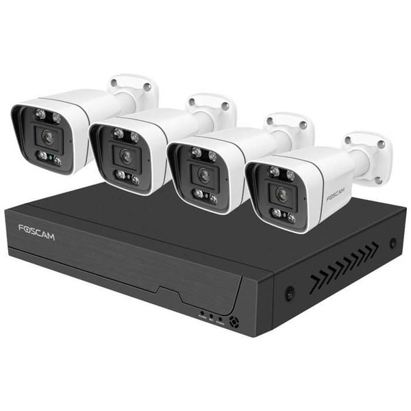 Foscam FNA108E-B4-2T Ethernet IP-set för övervakningskamera 8 kanaler med 4 kameror 3840 x 2160 pixlar
