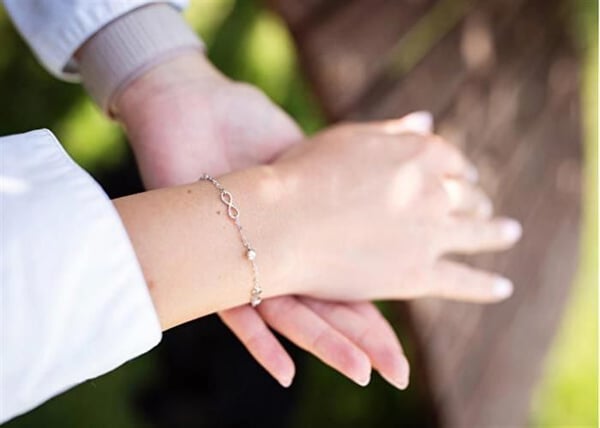 Armband - AGATO - AGB765/21 - Rhodiumbelagt silver - Justerbar längd 17 cm - Dam