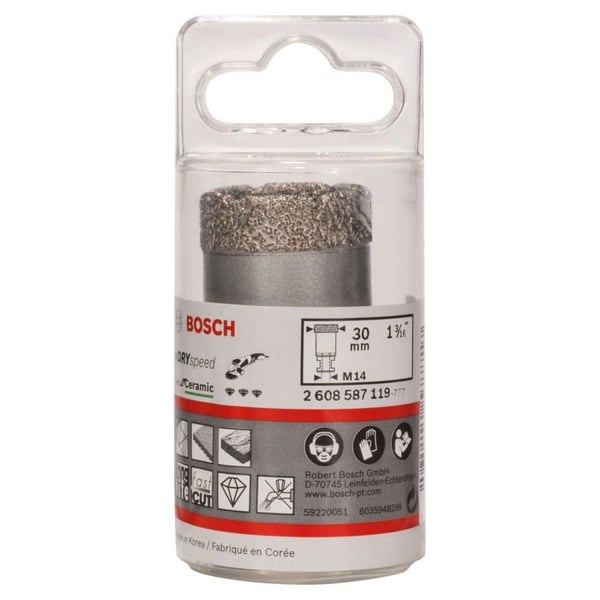 Diamantborr - BOSCH - Dry Speed - D. 30 mm - L. 35 mm - För hård kakel