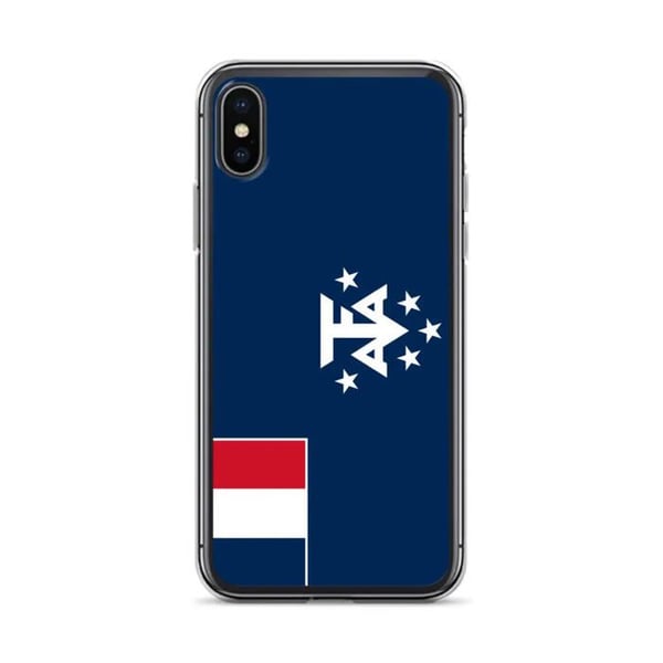 Telefonfodral – Frankrikes Antarktisflagga – Kompatibel med iPhone X – Mjuk Fodral – Slittålig och Stötsäker – Pixelforma