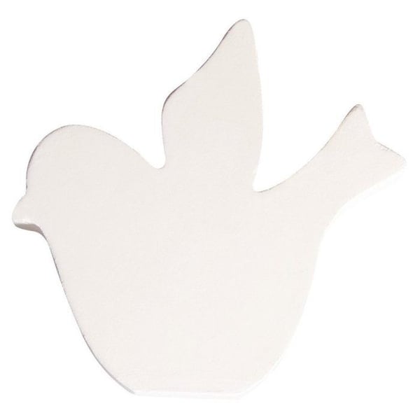 Symbol MDF Fågel, vit, 11cm, tjocklek 2cm