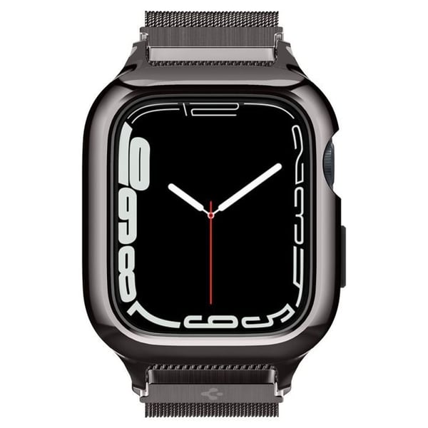 Metallarmband - SPIGEN - Metal Fit Pro - Grafit - Kompatibel med Apple Watch 44/45 mm - Optimal komfort