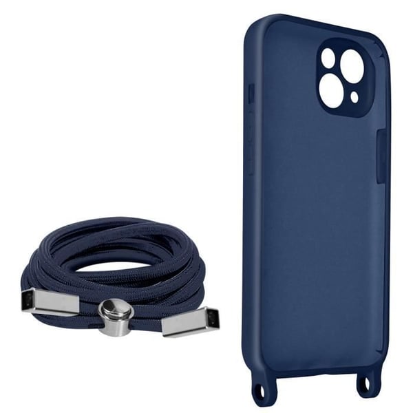 Mobiltelefonfodral med rem - Apple - iPhone 13 Mini - Semihårt - Nylonrem 80cm - Blå