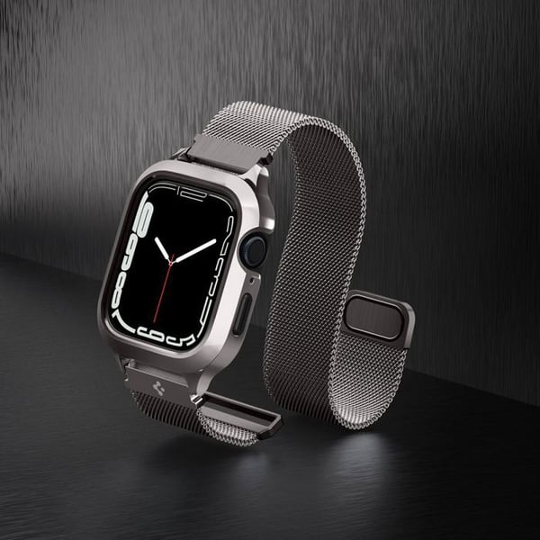 Metallarmband - SPIGEN - Metal Fit Pro - Grafit - Kompatibel med Apple Watch 44/45 mm - Optimal komfort