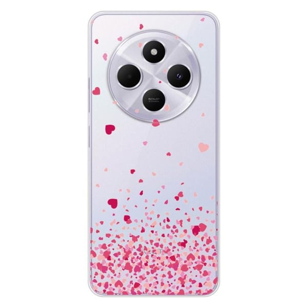 Silicone skal - Kompatibel med Xiaomi Redmi 14C 4G - design med rosa hjärtkonfetti