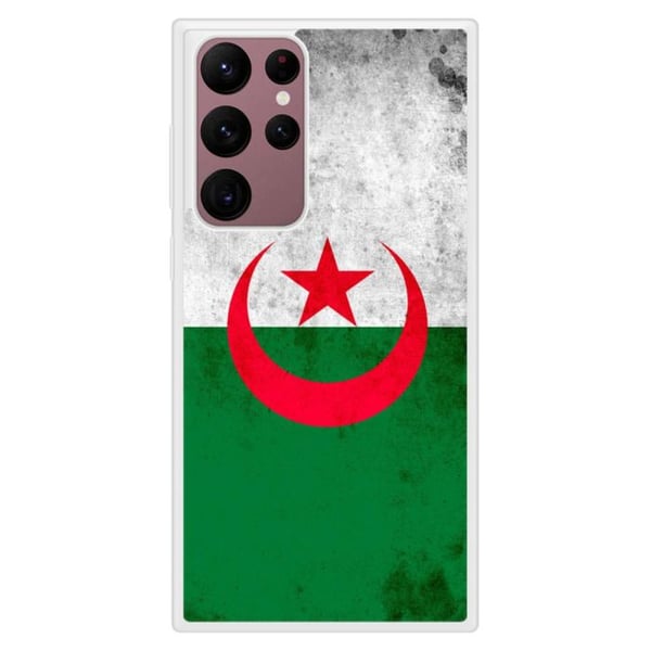 Silikonförstärkt tryckt skal kompatibelt med Samsung Galaxy S22 Ultra Algeriets flagga