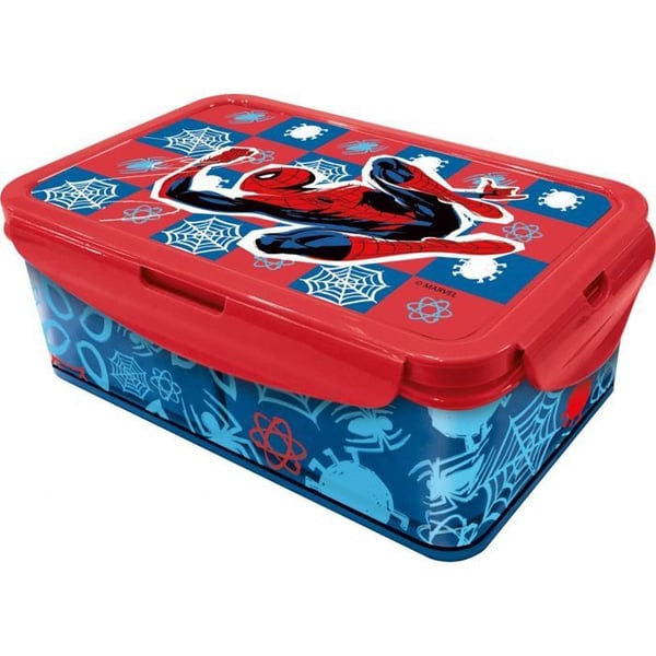 Lunchlåda - STOR - Spider-Man - Avtagbara Fack - Röd - Plast - Barn