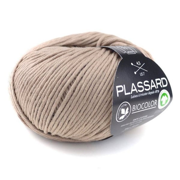 Plassard - Sommartråd att sticka BioColor Sand Col.3 100% ekologisk bomull