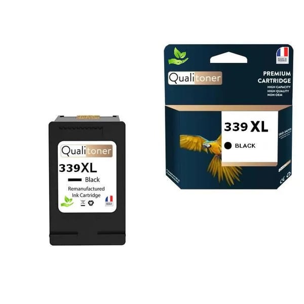 339XL tillverkad i Frankrike, 1 återvunnen bläckpatron för HP 339 XL svart C8767EE kompatibel med DeskJet 5740 5940 6540 6620 6840