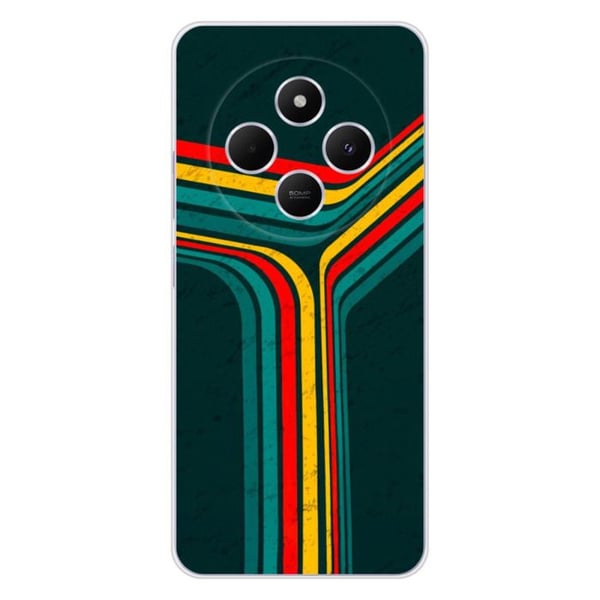 Coque i silikon med tryck kompatibel med Xiaomi Redmi 14C 4G Retro linjer