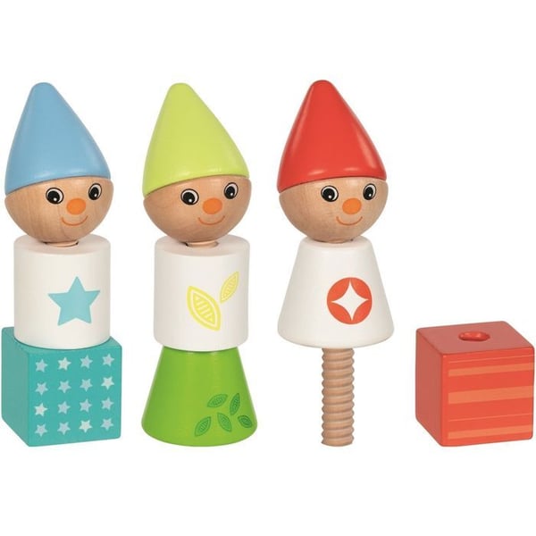 Motorik leksak - Goki - Skruvblock Tomtar - 12 delar - Trä - Unisex