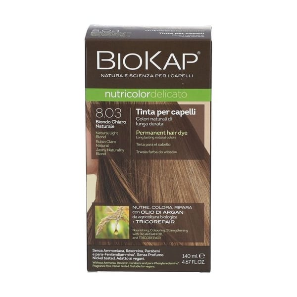 Delikat ljusblond färg 8.03 BIOKAP 140 ml BIO