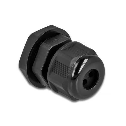 Tryckskydd - DELOCK - PG9 - Rund kabel - 3 ingångar - Svart