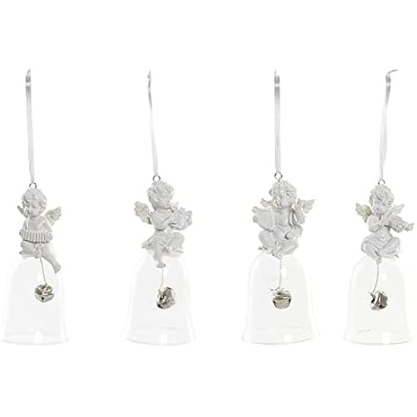 Juldekoration - DKD Home Decor - Set med 4 änglar - Resin och glas - Flerfärgad - 5x5x10,5 cm