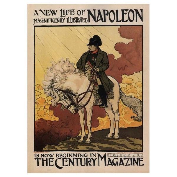 Legendarte - Vintage konstnärlig affisch The Century Magazine - Målning, tryck på duk cm. 50x70