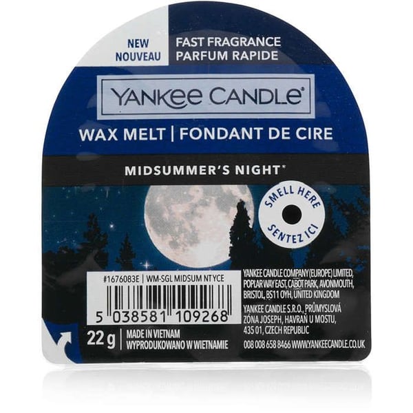 Duftlys - YANKEE CANDLE - Sommernatt - 22g - Sort - Vegansk - Cruelty Free