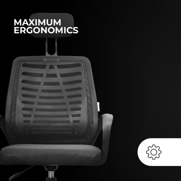 Ergonomisk stol - MARS GAMING - MGC-Ergo B - Svart - Höjdjusterbar - Med armstöd