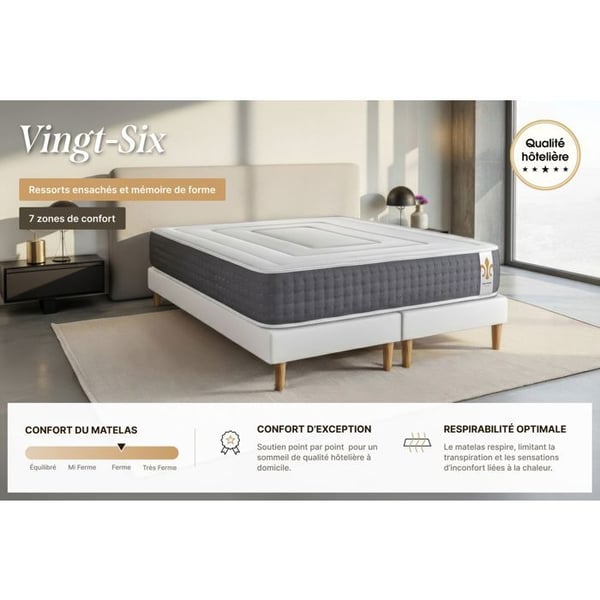 Ensemble Vingt-Six 90 x 200 cm sängram Kit Grå