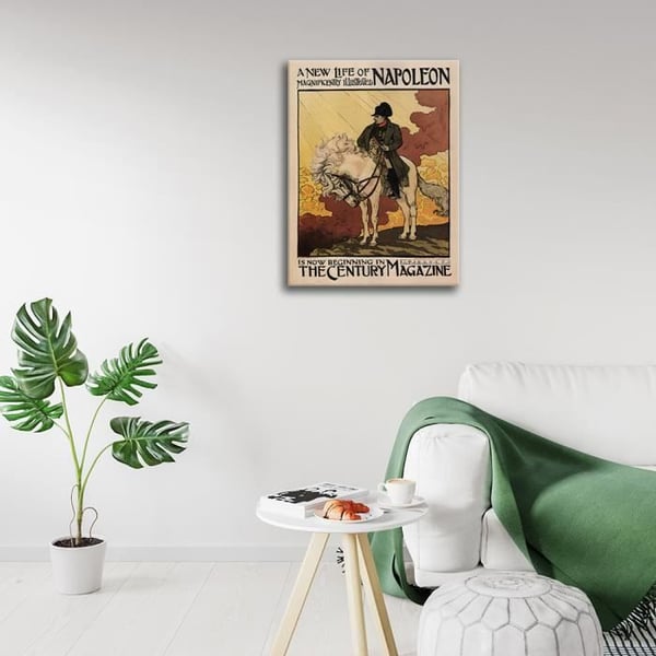 Legendarte - Vintage konstnärlig affisch The Century Magazine - Målning, tryck på duk cm. 50x70