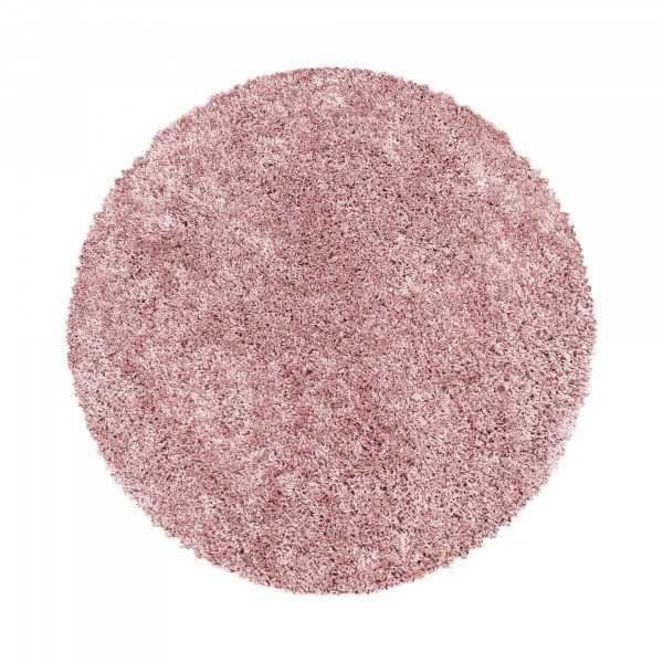 Tapis av salong Shaggy Design Mjukt Hår Monokrom Rosa (160 cm Rund)