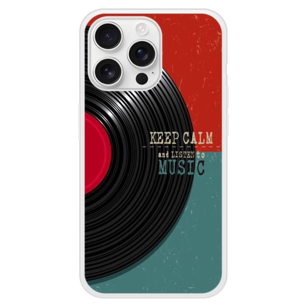 Coque i silikon med förstärkt tryck, kompatibel med Apple iPhone 16 Pro Max Keep calm