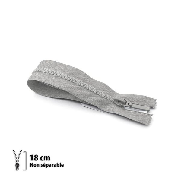 Dragkedja - ECLAIR PRYM - Z48 - 18 cm - Icke separerbar - Ljusgrå