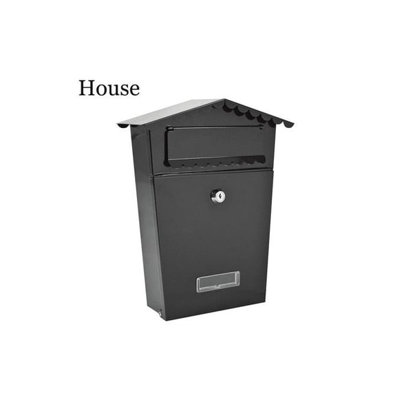 Postlåda i stål modell House svart