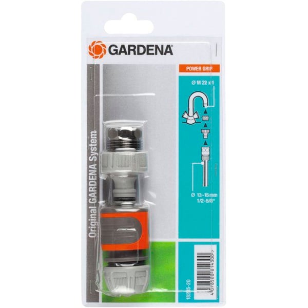 Bevattningssats för GARDENA inomhuskran - Diameter 15 mm - 1 anslutning - 1 adapter - 1 krannäsa