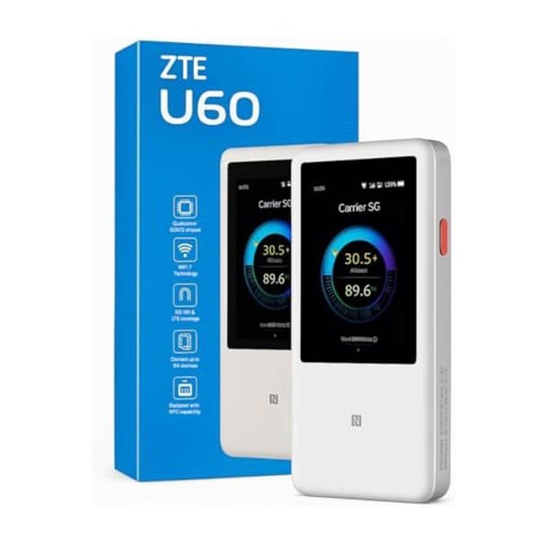 Mobil hotspot - ZTE - U60 - 5G NR - Batteri 5000 mAh - 3,5 tum pekskärm