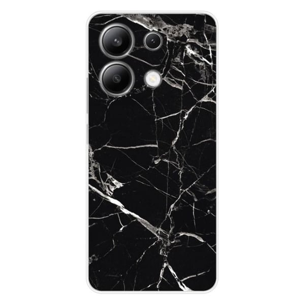 Tryckt silikonfodral som är kompatibelt med Xiaomi Redmi Note 13 4G Black Marble